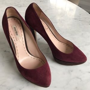 Miu Miu Suede Platforms - Size 38.5